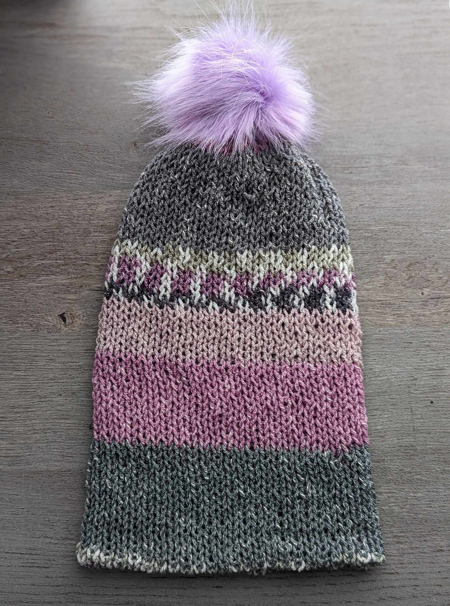 Purple and Gray knit Beanie