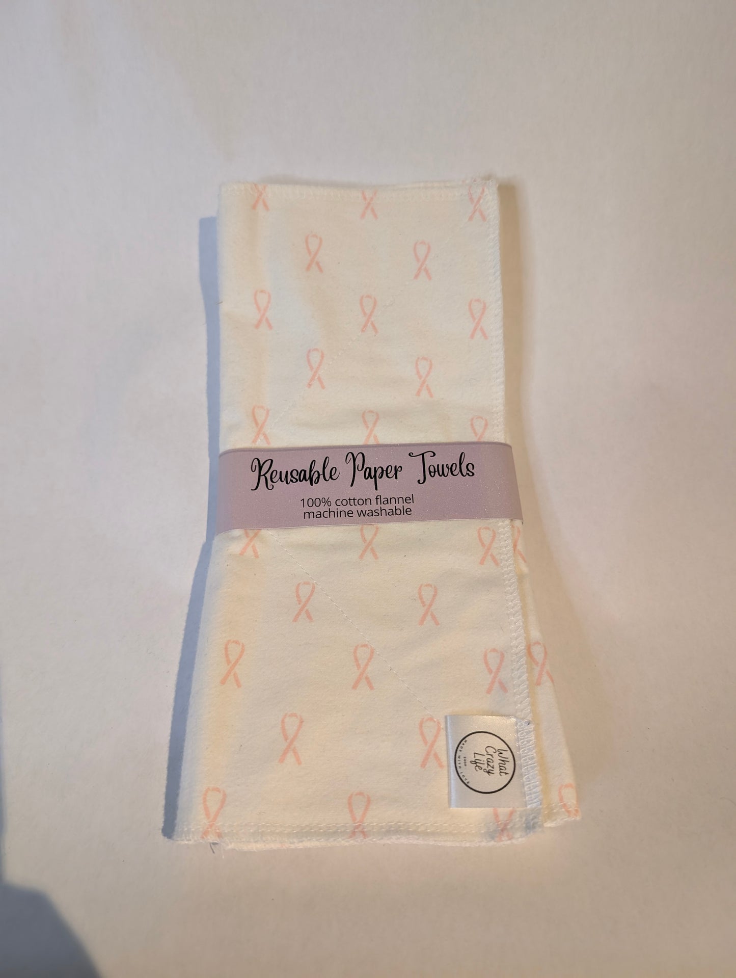 Breast Cancer Pink Ribbon Reusable Paper Towels
