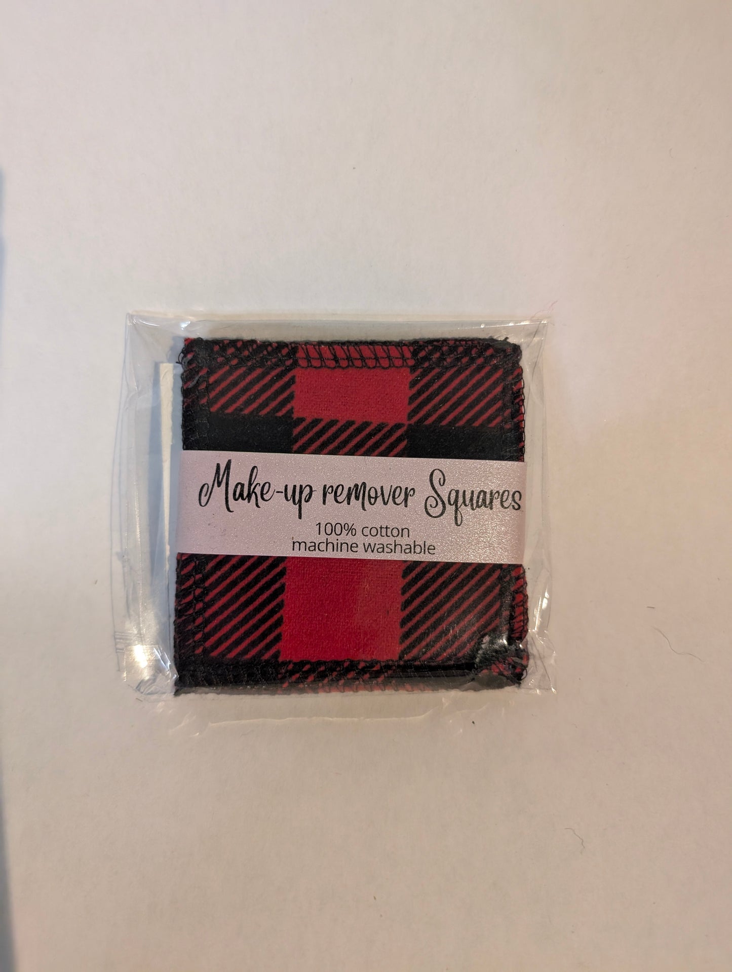 Red Plaid Reusable Makeup Remover Squares