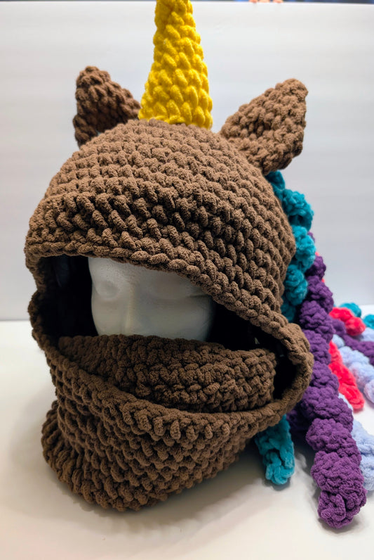 Unicorn Ski/Snowboard Helmet Cover (longer hair)